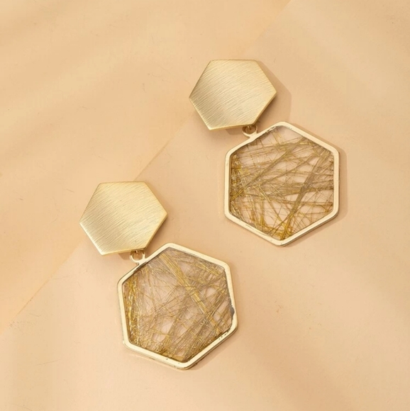 Gold Drop earrings - Picture 2 of 4